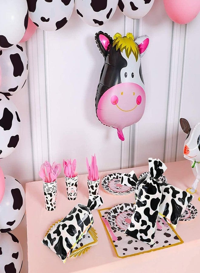 Lecferrarc 100 Pcs Cow Print Treat Bags Cow Cellophane Candy Bags Farm Animal Party Favors with Twist Ties for Birthday Party Supplies - Image 5